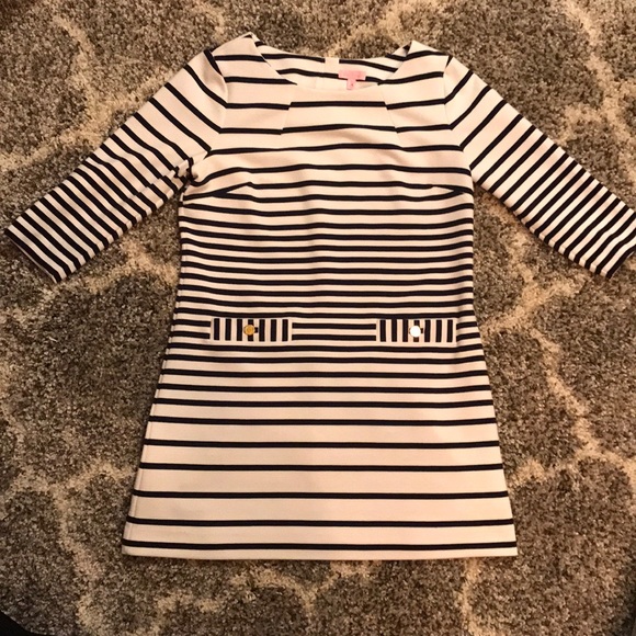Lilly Pulitzer Dresses & Skirts - Lilly Pulitzer Charlene Striped Shift Dress Navy